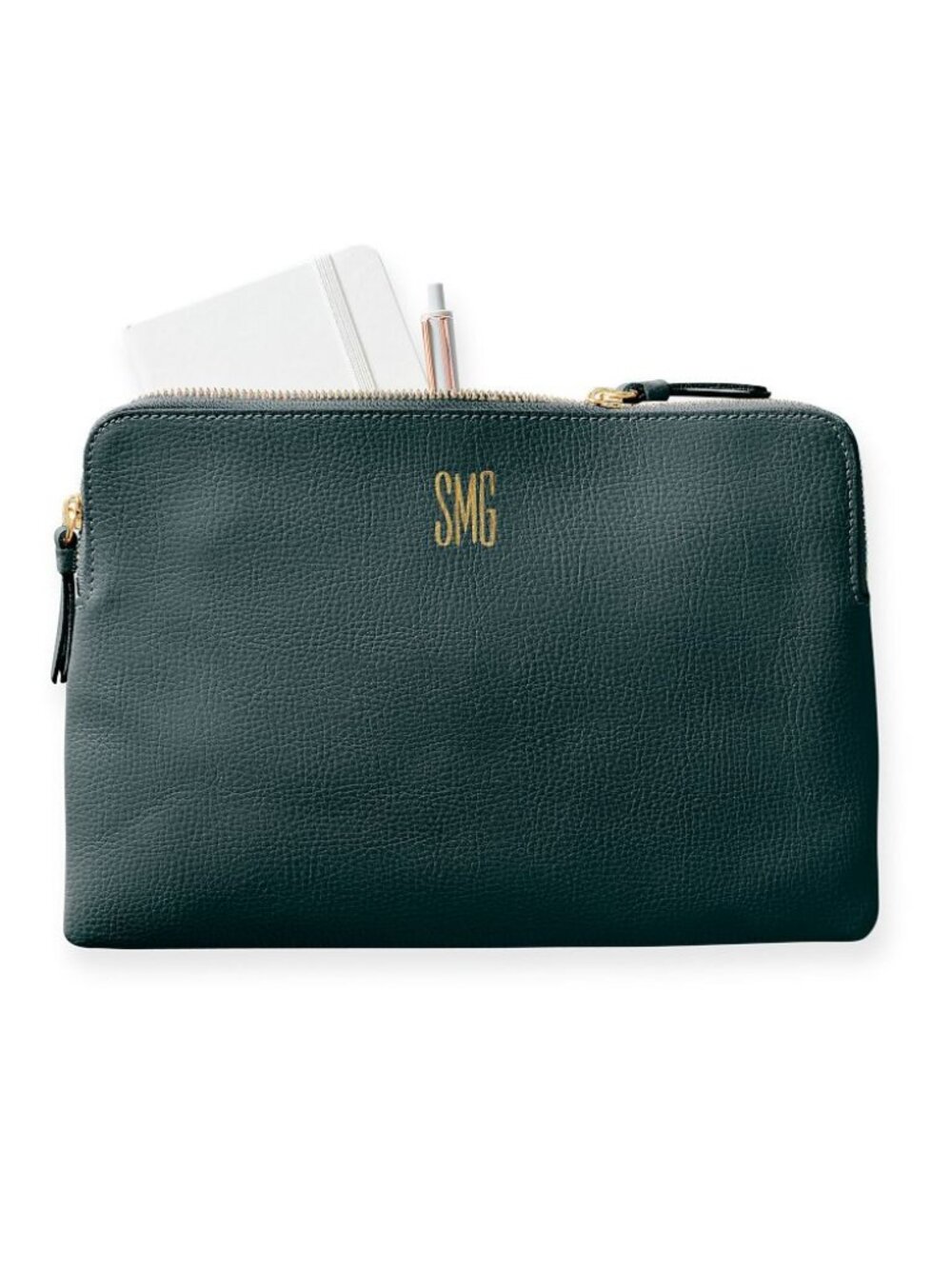 Mark & Graham Everyday Italian Leather Zipper Pouch NWOT